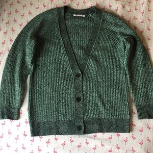 Turquoise Green Cashmere and Wool Cardigan